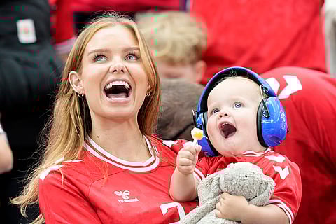 Fans watch match between Denmark and England